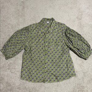 Ivy Jane Green and Purple Patterned Blouse